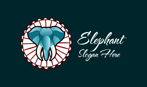 Shiny Skyblue Elephant Logo