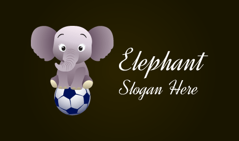 Silver Elephant Ball Playing Logo