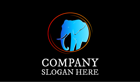 Sleek Blue Elephant Logo