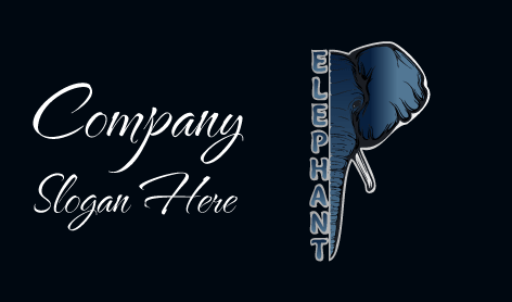 Thunderous Grey Hued Elephant Logo