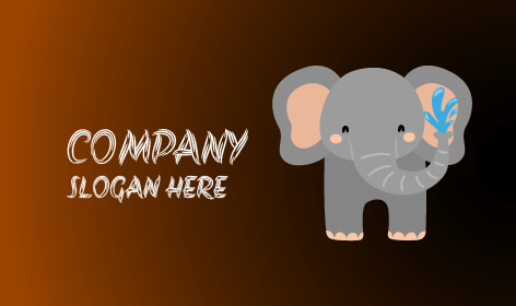 Water Drinking Baby Elephant Logo