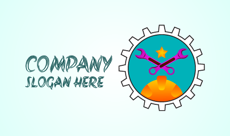 Logo Di Ingegneria Con Chiavi Inglesi Viola Incrociate