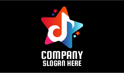 Logotipo De Entretenimiento Con Estrellas De Colores