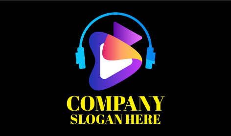 Gradient Play Button Entertainment Logo