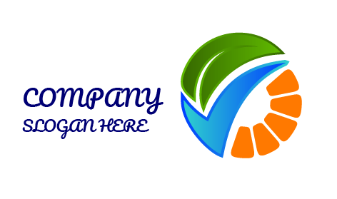 Logo Environnemental Avec Coche Bleue