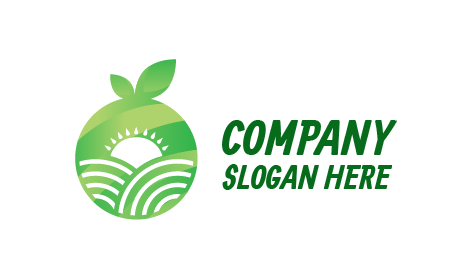 Logo Für Einen Bauernhof In Form Einer Grünen Frucht