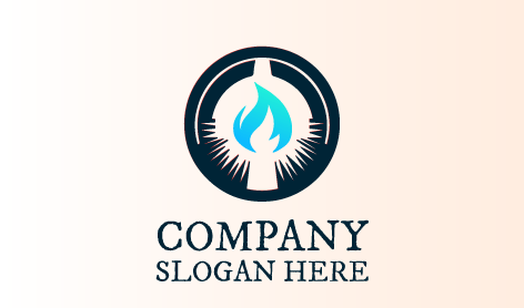 Logotipo De Fuego Azul Celeste