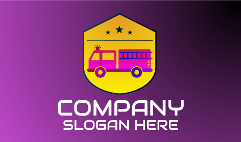 Firefighter Badge Truck Fire Logo
