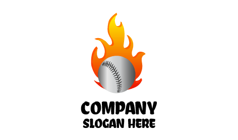 Logo Fiammeggiante Del Fuoco Del Baseball