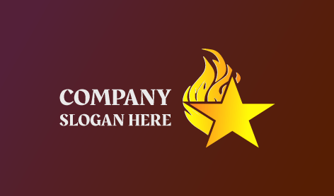 Logotipo De Estrella De Fuego Dorada