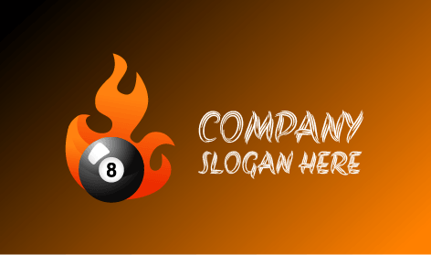 Logo Del Fuoco Della Palla Da Biliardo