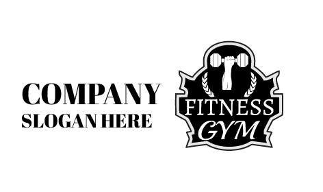 Black Fitness Badge Logo
