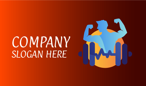 Blue Bodybuilder Fitness Logo