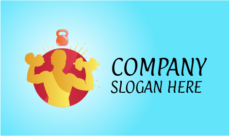 Flexible Muscular Man Fitness Logo