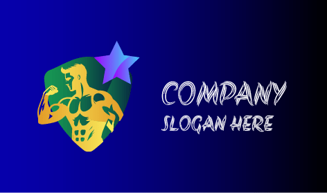 Güçlü Vücut Geliştirmeci Fitness Logosu