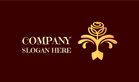 Logo De Fleur De Rose Dorée De Qualité Supérieure