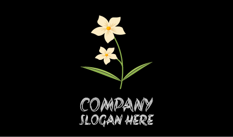 Twin Geranium Flower Logo