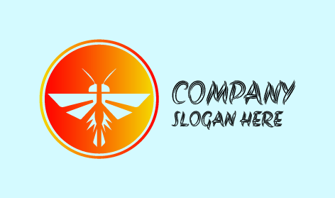 Logo géométrique circulaire de la mouche