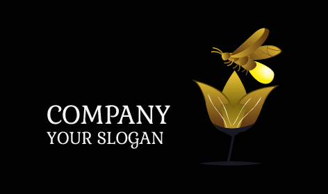 Glowing Gold Fly Logo