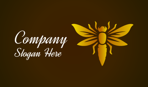 Logo Mouche Silhouette Dorée