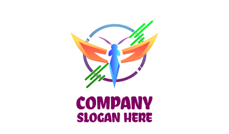 Graceful Fluttering Fly Logo