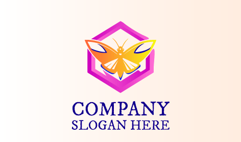 Logo De Mouche Hexagonale Rose