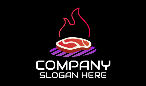 Beef Piece Food Logo