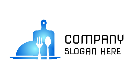 Blue Dinnerware Food Logo