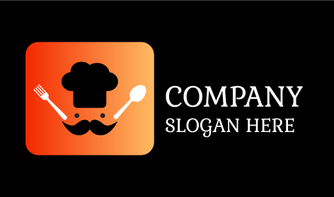 Logotipo De Comida Con Bigote De Chef