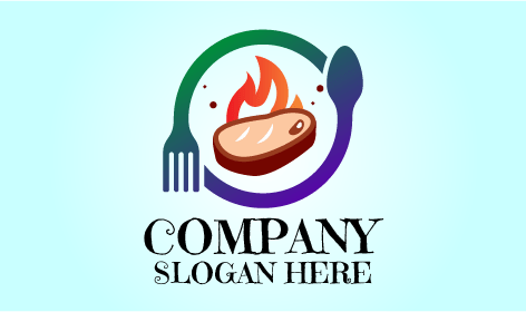 Logo Makanan Steak Api