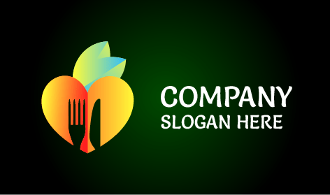 Folded Heart Food Logo
