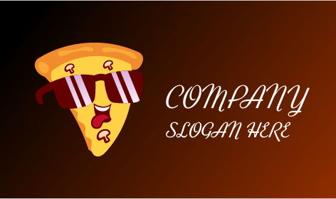 Melted Cheese Pizza Food Logo