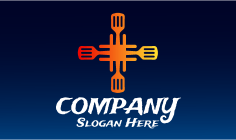 Logotipo De Comida Para Banquetes De Color Naranja