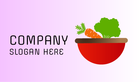 Red Bowl Veggies Food Logo
