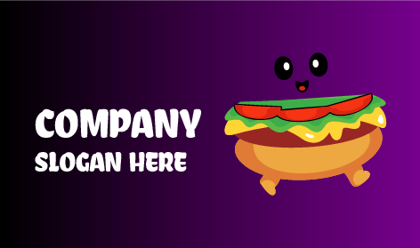 Running Burger Food Logo