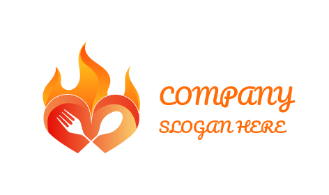Scorching Heart Food Logo