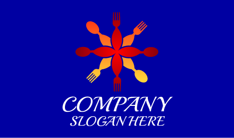 Tableware Flower Food Logo