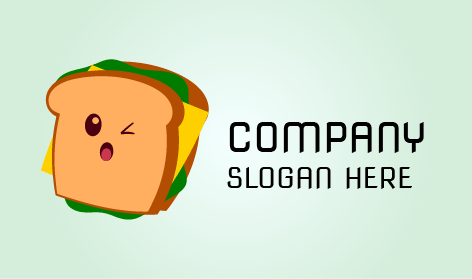 Göz kırpan Sandviç Yemek Logosu