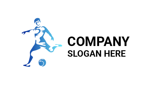 Logotipo De Futebol Azul Em Negrito