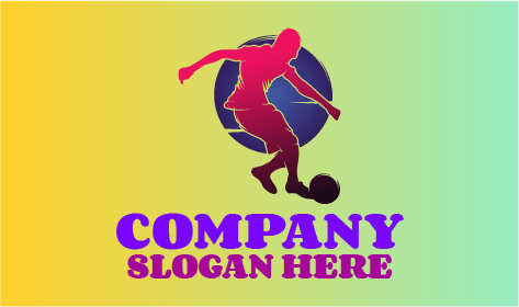 Logo Sepak Bola Energik Merah Muda