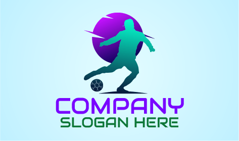 Logo Pemain Sepak Bola Lingkaran Ungu