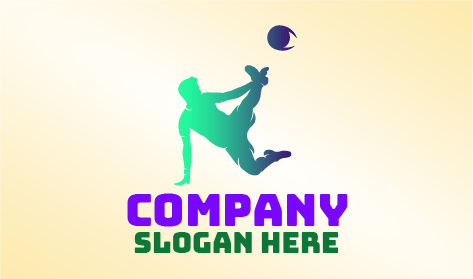 Purple Football Player Logo