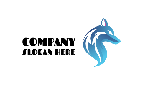 Logo De Renard Bleu Minimaliste