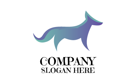 Logo Du Renard Bleu Qui Marche