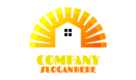 Logotipo Da Casa Do Jardim Com Janela Preta