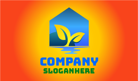 Logotipo Do Jardim Da Planta Do Pôr Do Sol