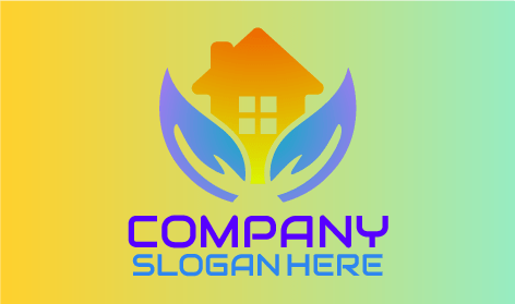 Logotipo De Jardín De Dos Hojas Azules