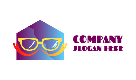 Gradient Glasses House Logo