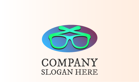 Oval Arka Plan Gözlük Logosu