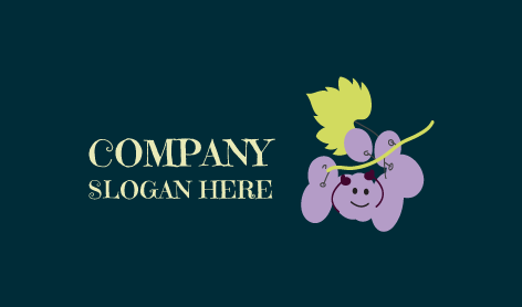 Adorabile Logo Mascotte Dell'uva